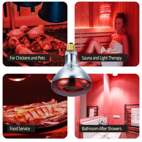 Red Infrared Heat Chicken Bulb – 6000-Hour Lifespan for Animal Health in Professional Farms & Garages