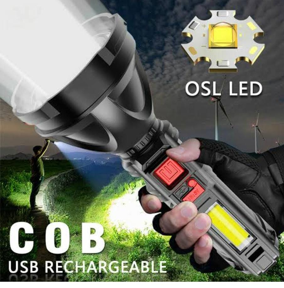 4-Mode Extra Bright Flashlight Torch – High-Powered LED with Adjustable Modes for Outdoor & Emergency Use