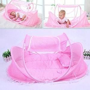 Portable Foldable Baby Crib Mattress with Mosquito Net and Soft Newborn Baby Nest Bed – Lightweight Travel Sleeping Cot for Infants and Toddlers