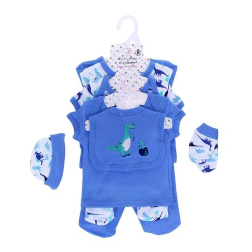 NEW ARRIVAL – 8PC Newborn Baby Gift Set in Pink with Mittens, Pyjama, Bodysuit, Bib, Hat, T-shirt & Trouser – Complete Infant Clothing Set