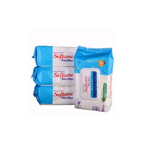 NEW ARRIVAL – Softcare Baby Wet Wipes 80pcs Value Pack (×3) – Gentle, Alcohol-Free, Moisturizing and Hypoallergenic Wipes for Daily Baby Care