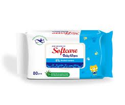 NEW ARRIVAL – Softcare Baby Wet Wipes 80pcs Value Pack (×3) – Gentle, Alcohol-Free, Moisturizing and Hypoallergenic Wipes for Daily Baby Care