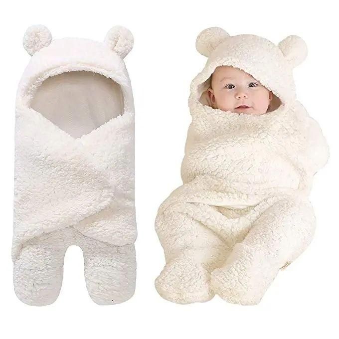 NEW ARRIVAL – Soft Newborn Swaddle Baby Wrap Coat with Warm Fleece Interior and Adjustable Closure for Cozy Infant Sleeping and Travel Comfort