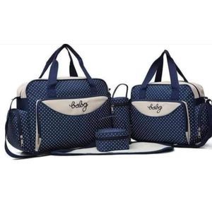 NEW ARRIVAL – 5pcs Large Capacity Mother Diaper Bag Set with Nursing Bag, Bottle Holder, Accessory Pouch & Changing Pad for Travel and Daily Use