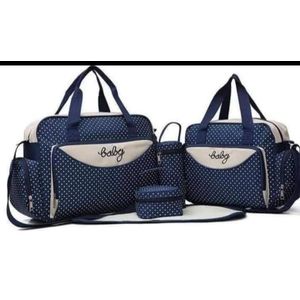 NEW ARRIVAL – 5pcs Large Capacity Mother Diaper Bag Set with Nursing Bag, Bottle Holder, Accessory Pouch & Changing Pad for Travel and Daily Use