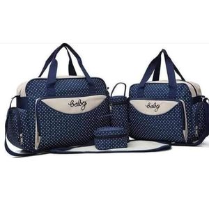 NEW ARRIVAL – 5pcs Large Capacity Mother Diaper Bag Set with Nursing Bag, Bottle Holder, Accessory Pouch & Changing Pad for Travel and Daily Use