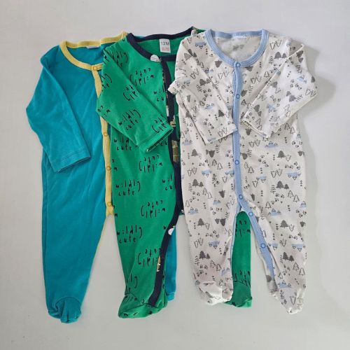 NEW ARRIVAL – 100% Cotton Baby Sleeping Suit Romper (Pack of 3) – Soft, Breathable, and Gentle Sleepwear for Newborns & Infants – Cozy All-Season Baby Outfit