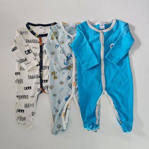 NEW ARRIVAL – 100% Cotton Baby Sleeping Suit Romper (Pack of 3) – Soft, Breathable, and Gentle Sleepwear for Newborns & Infants – Cozy All-Season Baby Outfit