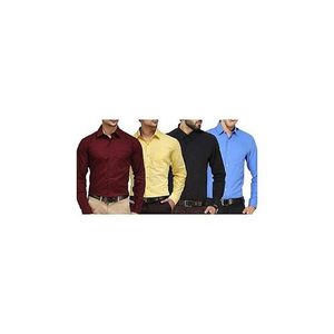 Turkey Men's Official Long Sleeve Formal Shirt, 4 Pack – Premium 100% Cotton Slim Fit Business Shirts with Classic Button-Down Collar for Office & Professional Wear