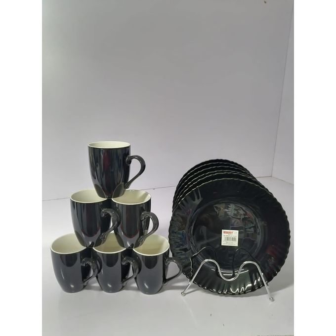 12pcs Unique Dinner Set of 6 mugs and 6 plates