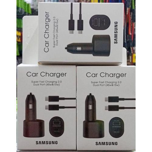 Samsung Super Fast Dual Car Charger Adapter 45W + 15W Two Port USB & C to C port