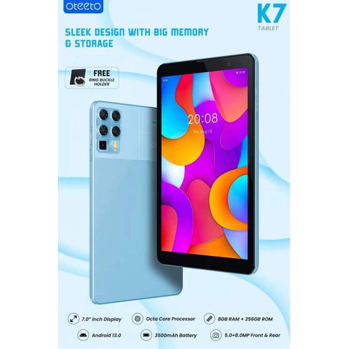 Oteeto Tablet K7 KIDS STUDY TABLETS 8GB/256GB- SIMCARD SLOT