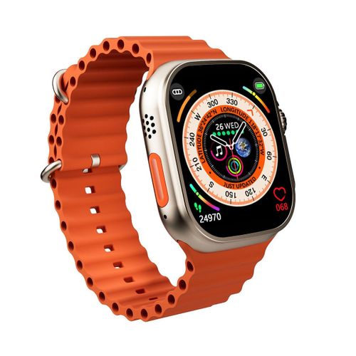 Smartwatch X90 Ultra Calling Wireless Charging 2.01" Screws On Back Side (with 2 Straps,Silicon Case,Wireless Earbuds)