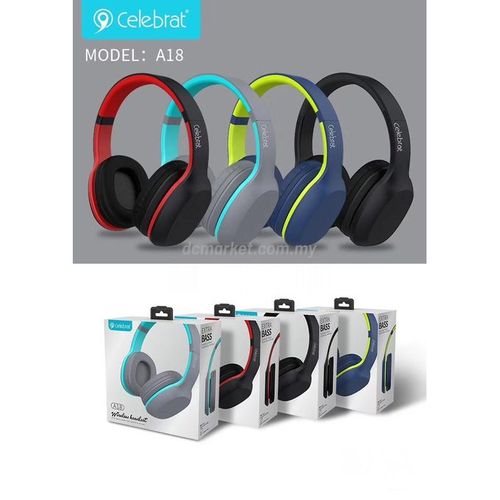 Celebrat A18 Wireless Bluetooth Headphones Wit Extra Bass