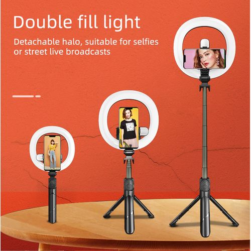 7.5 Inch+ Small Dual Ring Light Selfie Stick