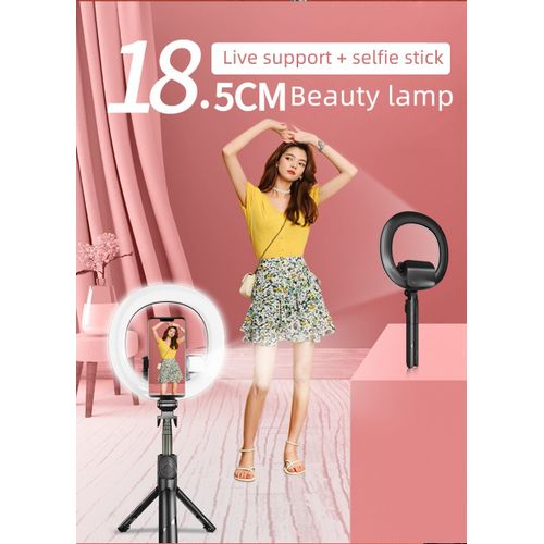 7.5 Inch+ Small Dual Ring Light Selfie Stick