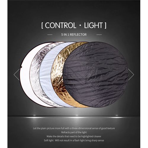 Collapsible 5 In 1 Photography Reflector 110CM
