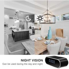 WiFi Hidden Camera Clock HD 1080P Spy Cameras Wireless Indoor Security Surveillance Camera Small Nanny Cam with Motion Detection, Remote Viewing for Home and Office