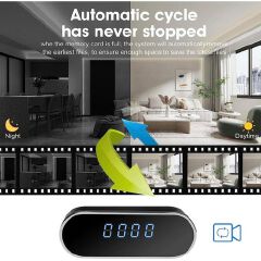 WiFi Hidden Camera Clock HD 1080P Spy Cameras Wireless Indoor Security Surveillance Camera Small Nanny Cam with Motion Detection, Remote Viewing for Home and Office