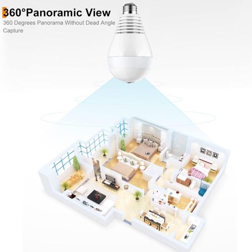 Panoramic 360 Degrees Cctv Bulb Wi-Fi Hidden Camera