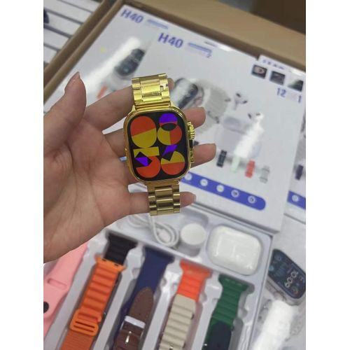 Ultra-2 (12 IN 1) Smart Watch with wireless earpods and 10 different Straps