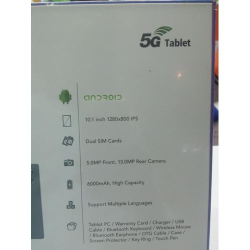 Modio 6000mAH RAM 8GB/ ROM 512GB 10inch Android 11 Dual SIM CARD SLOT 5G TABLET PC Front 5PM Rear 13PM Storage: 512GB