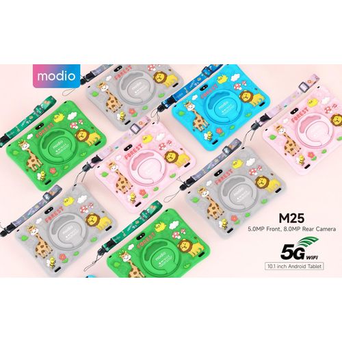 Modio M25 Kids tablet Pc, Android 8GB RAM 512GB ROM Virtual storage10.1 Inches Sim card support, WIFI, Dual camera with free gifts - Green