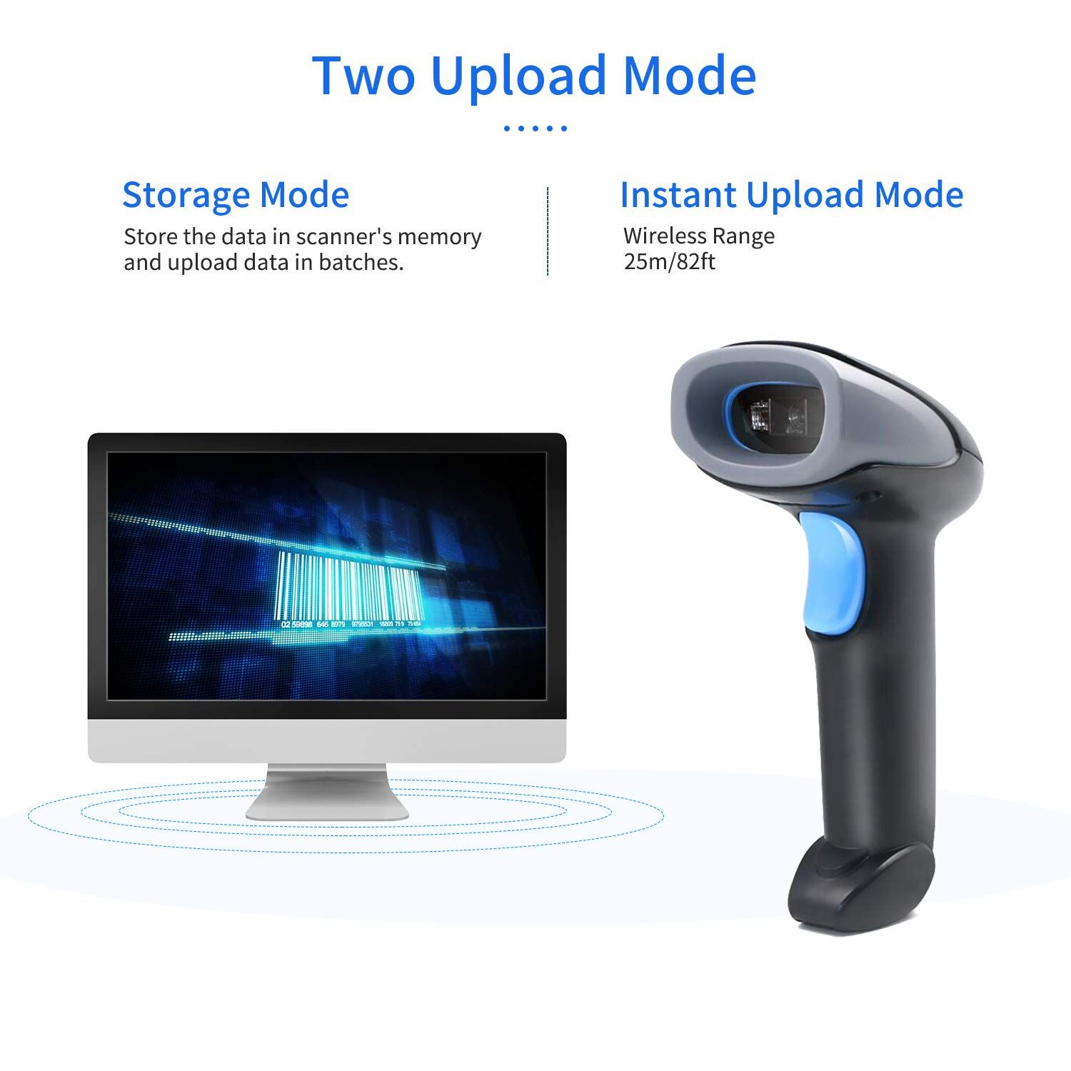 1D&2D Bar QR Code Barcode Scanner Handle Reader