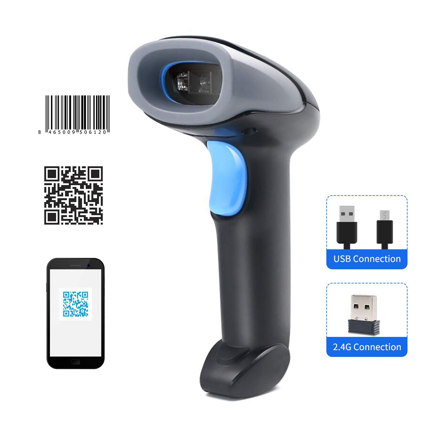 1D&2D Bar QR Code Barcode Scanner Handle Reader