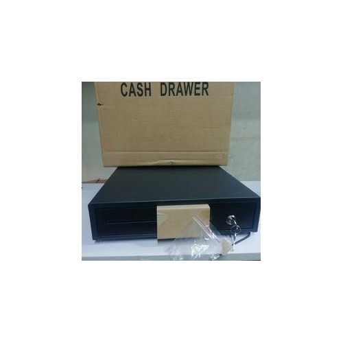 Cash Register Drawer for Point of Sale (POS) System, 5 Bill with Adjustable Coin Slots, 24V, RJ11/RJ12 Key-Lock, Media Slot, Black