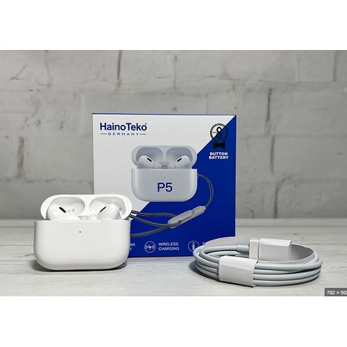Haino Teko Airpods P5 Earpods/Earbuds/Headphones Wireless Charging Touch Control In Ear Bluetooth Earphones Active Noise Cancelation Original Quality Compatible For IOS And Android, With FREE MAGSAFE
