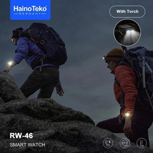 Haino Teko SMARTWATCH RW 46 Men Smart Watch With 3 Pairs Straps HD IPS AMOLED Display Waterproof Smartwatch App Control Heart Rate GPS And Fitness Smartwatch With...Torch
