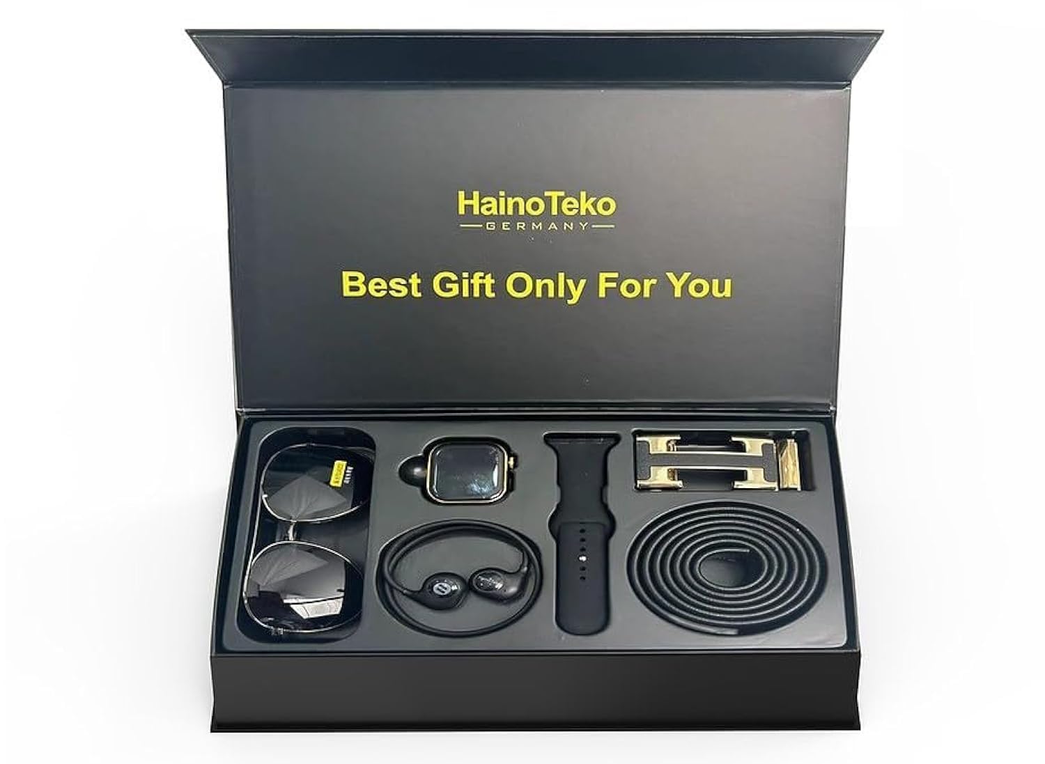 Haino Teko GP 21 Smart Watch Gift Box with Sunglasses, Belt and Neckband