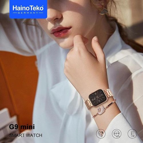 Haino Teko Germany G10 Mini Rose Gold Edition Ladies Smart Watch With Three Set Strap And Stylish Bracelet Combo