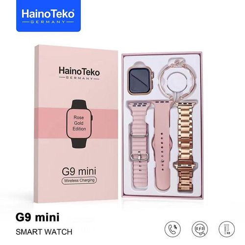 Haino Teko Germany G10 Mini Rose Gold Edition Ladies Smart Watch With Three Set Strap And Stylish Bracelet Combo