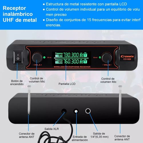 BOMGE Wireless Microphone System 2 Handheld Microphone