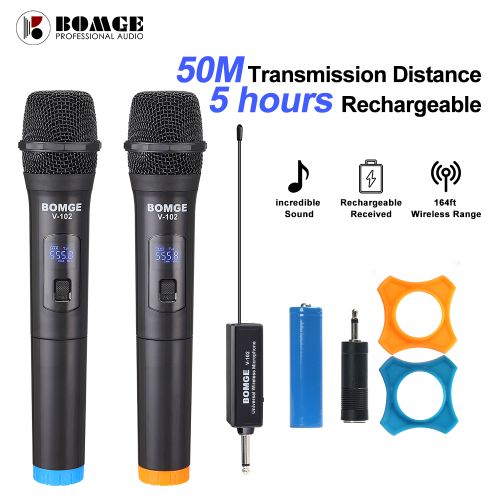BOMGE Wireless Microphone System 2 Handheld Microphone