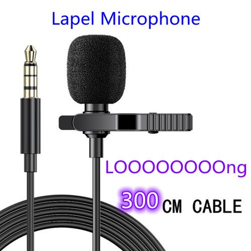 Lapel（Metal） Microphone For Phone & PC,300CM Cable