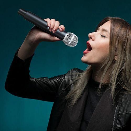 Professional Wireless Microphone VHF 2 Channel Mic