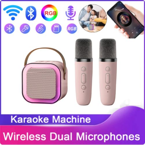 Portable Speaker With 2 Handheld Wireless Microphones
