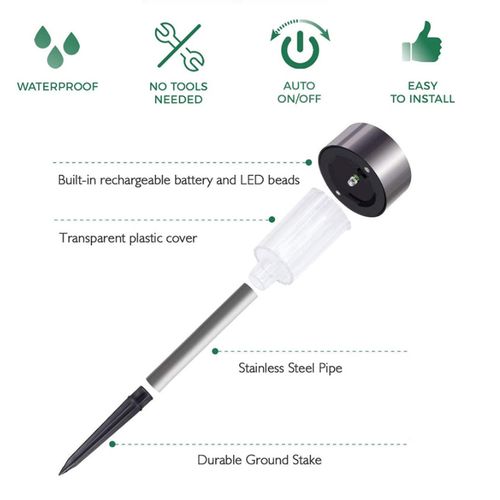 12PCS Solar Garden Light Lamps