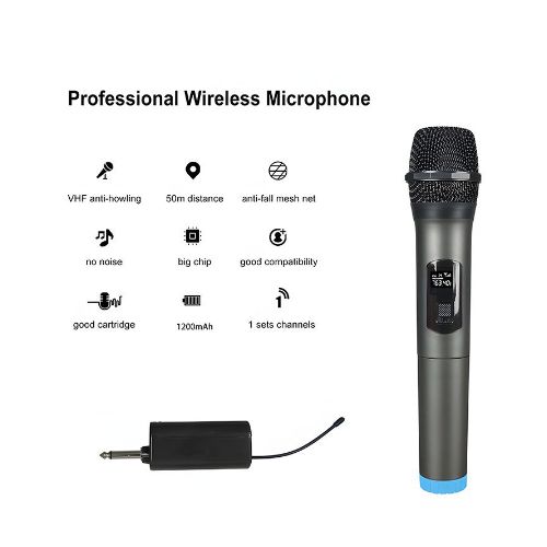 Professional Wireless Microphone VHF 2 Channel Mic