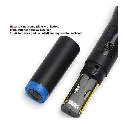 Professional Wireless Microphone VHF 2 Channel Mic