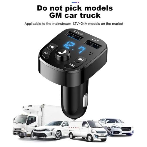 Dual Car Charger ,FM Transmitter, Car Bluetooth, Car Hands Free Call Transmitter