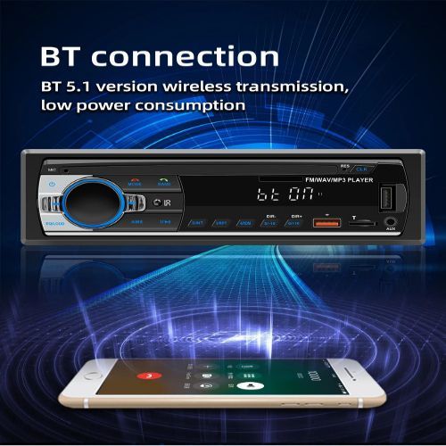 Car FM Radio Digital Bluetooth MP3 Car Player BT TF AUX USB Car Stereo LED Player + Remote Control