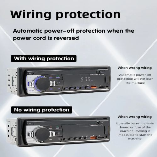 Car FM Radio Digital Bluetooth MP3 Car Player BT TF AUX USB Car Stereo LED Player + Remote Control
