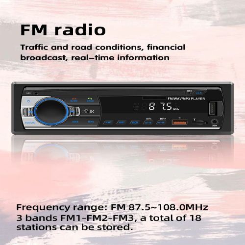 Car FM Radio Digital Bluetooth MP3 Car Player BT TF AUX USB Car Stereo LED Player + Remote Control