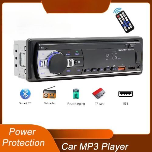 Car FM Radio Digital Bluetooth MP3 Car Player BT TF AUX USB Car Stereo LED Player + Remote Control
