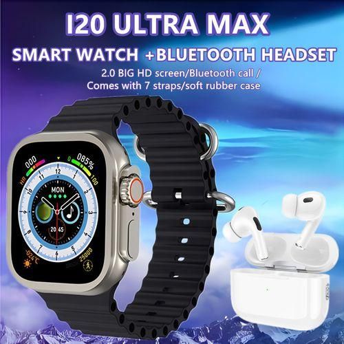 I20 Ultra Smart Watch 2.0 Inch 7 Strap+Headphones
