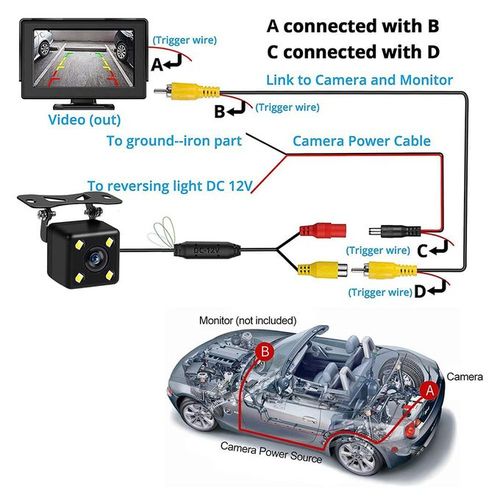 Universal Car 170°Reversing Camera 4 LED High-Definition Waterproof Night Vision Parking Camera